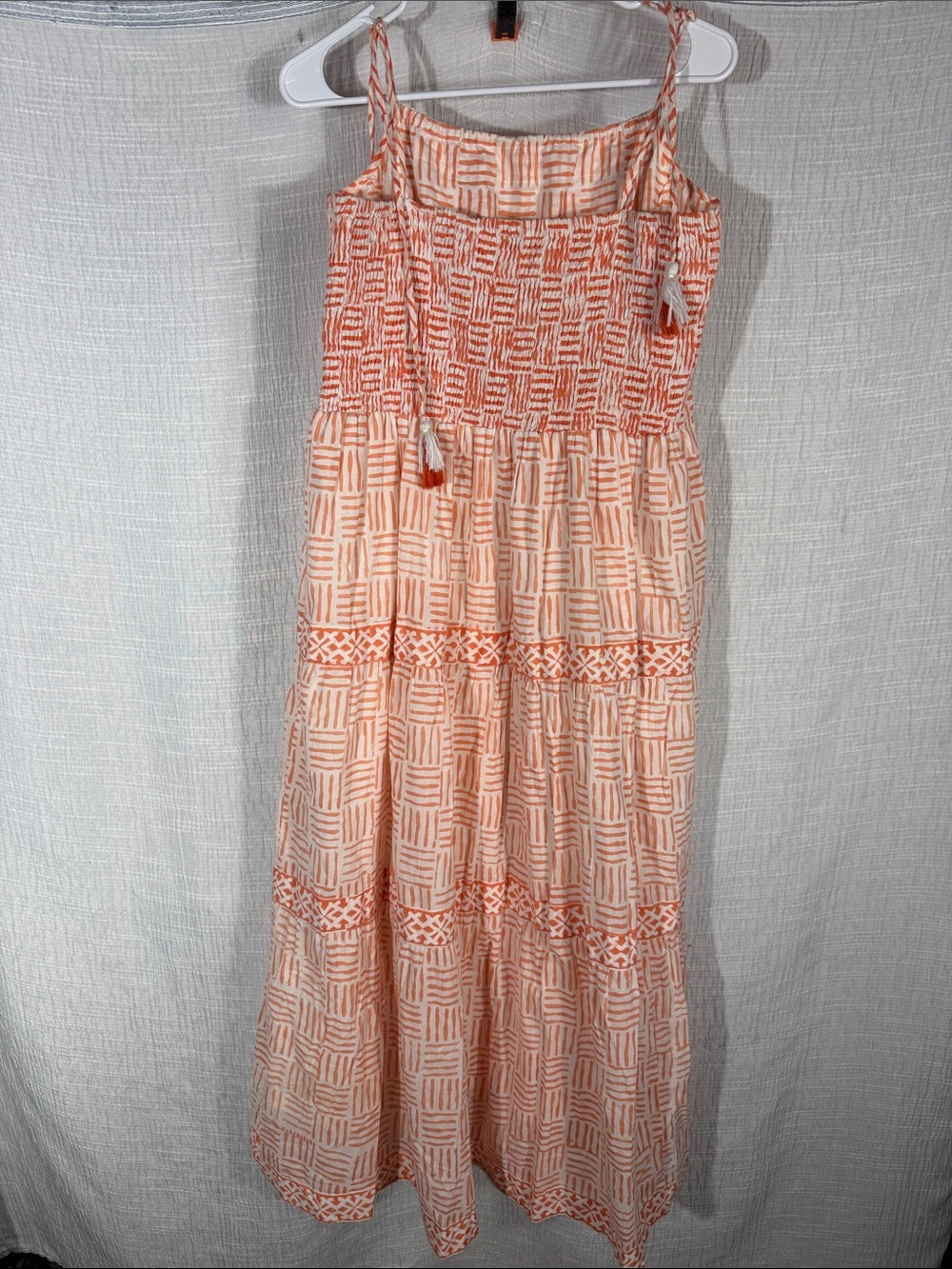 MAREA | Veranda Sleeveless Printed Maxi Dress in Melon/White, Size large - Picture 10 of 12